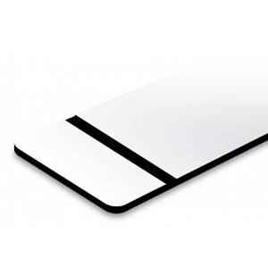 Matière bi-couche + double face 467 au dos : fond blanc texte noir, résistante aux UV, parfaitement adaptée pour la signalétique intérieure ou extérieure, la réalisation de badges, la signalétique de sécurité...
